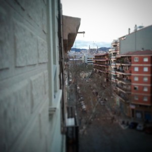 Picture from our balcony, Sagrada Familia in the distance